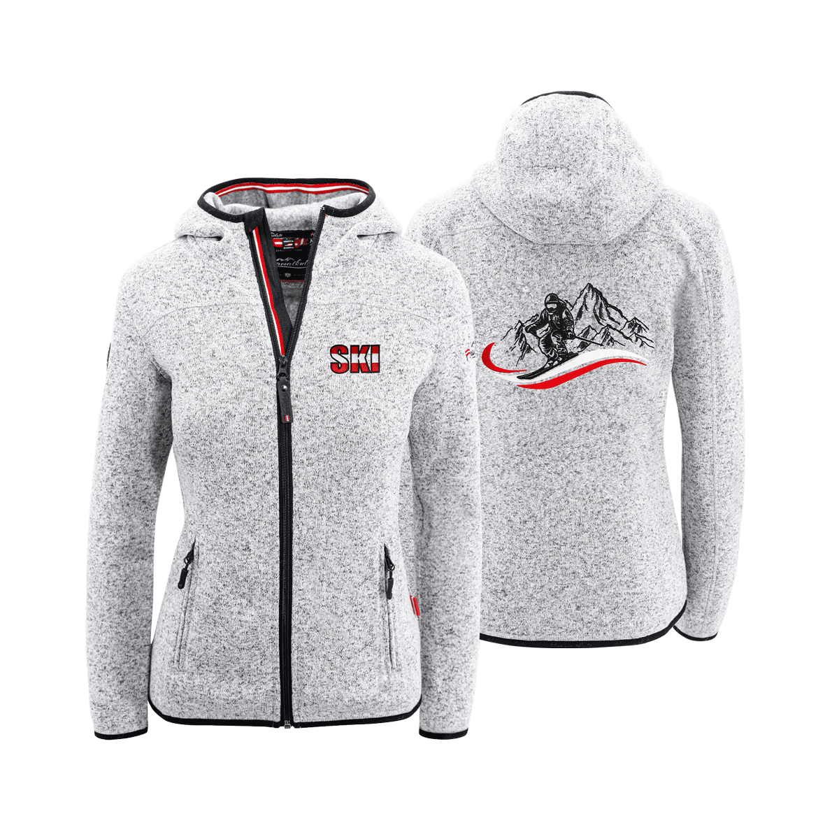 Kultjacke mit Kapuze - Ski rot-weiss-rot