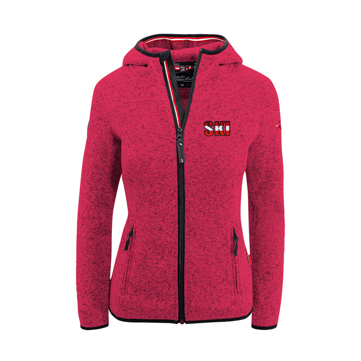 Ski Motiv Fleece Jacke für Damen Magenta #Farbe_Magenta