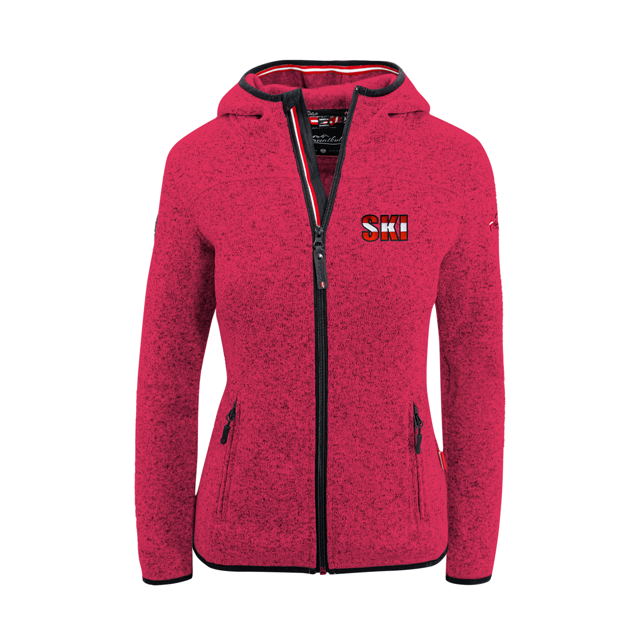Kultjacke mit Kapuze - Ski rot-weiss-rot