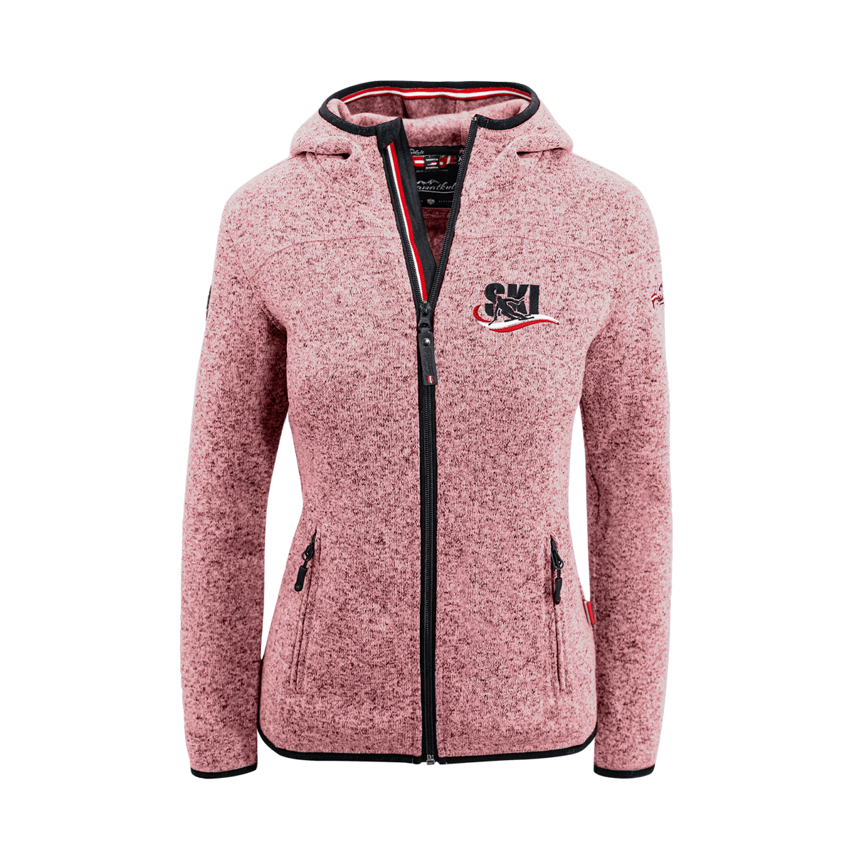 Ski Motiv Fleece Jacke für Damen rosa #Farbe_Rosa