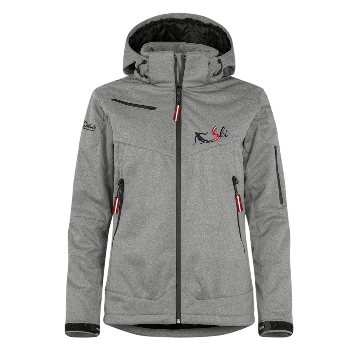 Skifahrer Damen Skijacke Damen Winterjacke mit Skifahrer-Stickerei