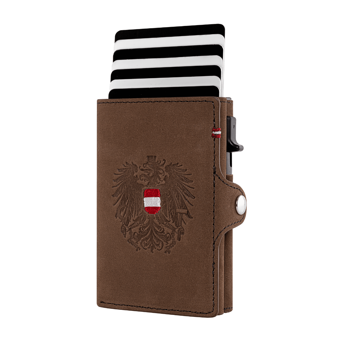 Smart Wallet Österreich Adler Vintage Leder #Farbe_Vintage Braun