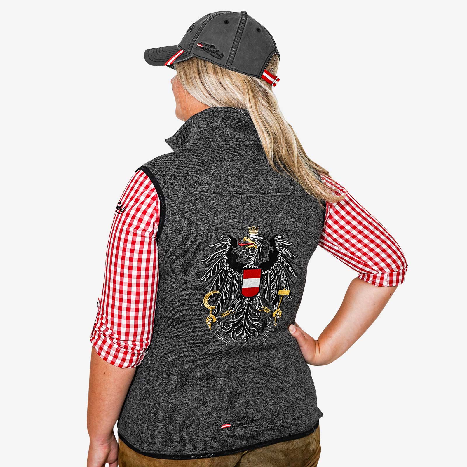 Strickfleece Gilet Damen Österreich Adler