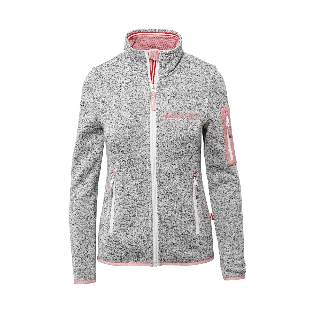Strickfleece Jacke Damen rosa