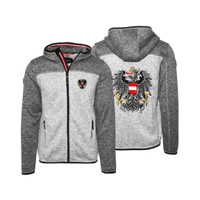 Strickfleece Jacke für Herren Österreich #Farbe_Hellgrau/Dunkelgrau