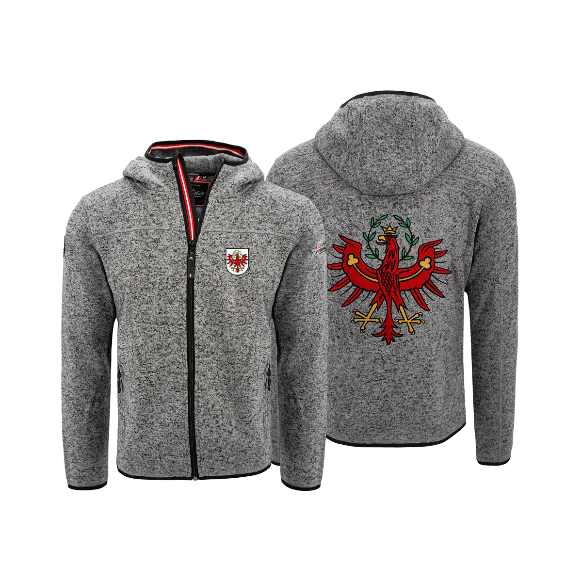 Tirol Kultjacke mit Kapuze - Dunkelgrau