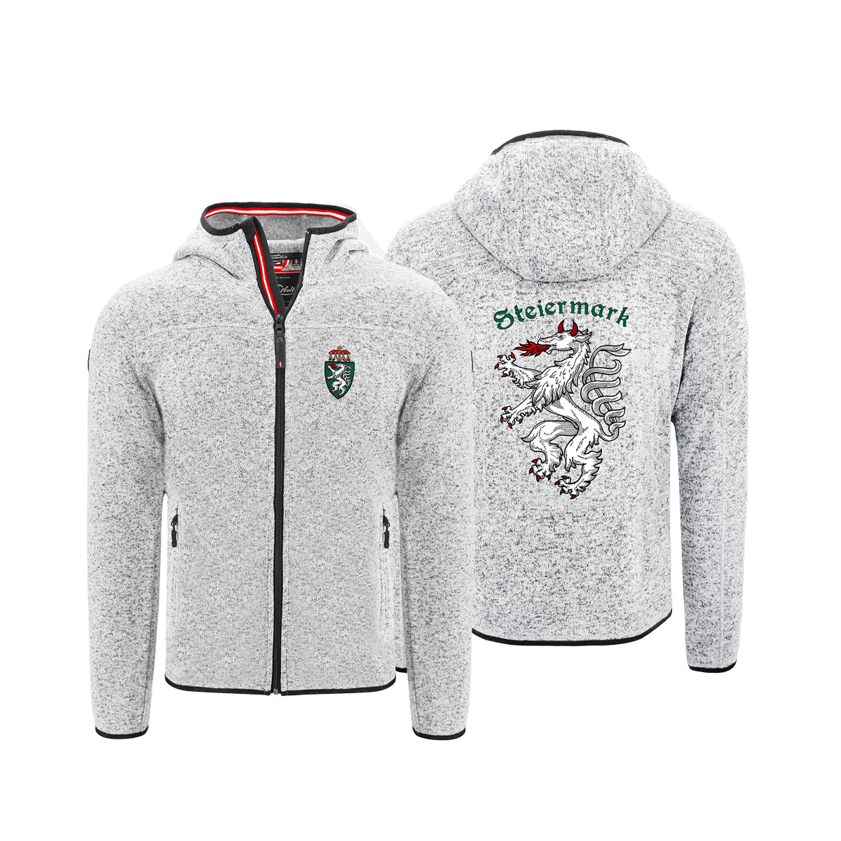 Strickfleece Jacke hellgrau Herren Steiermark #Farbe_Hellgrau