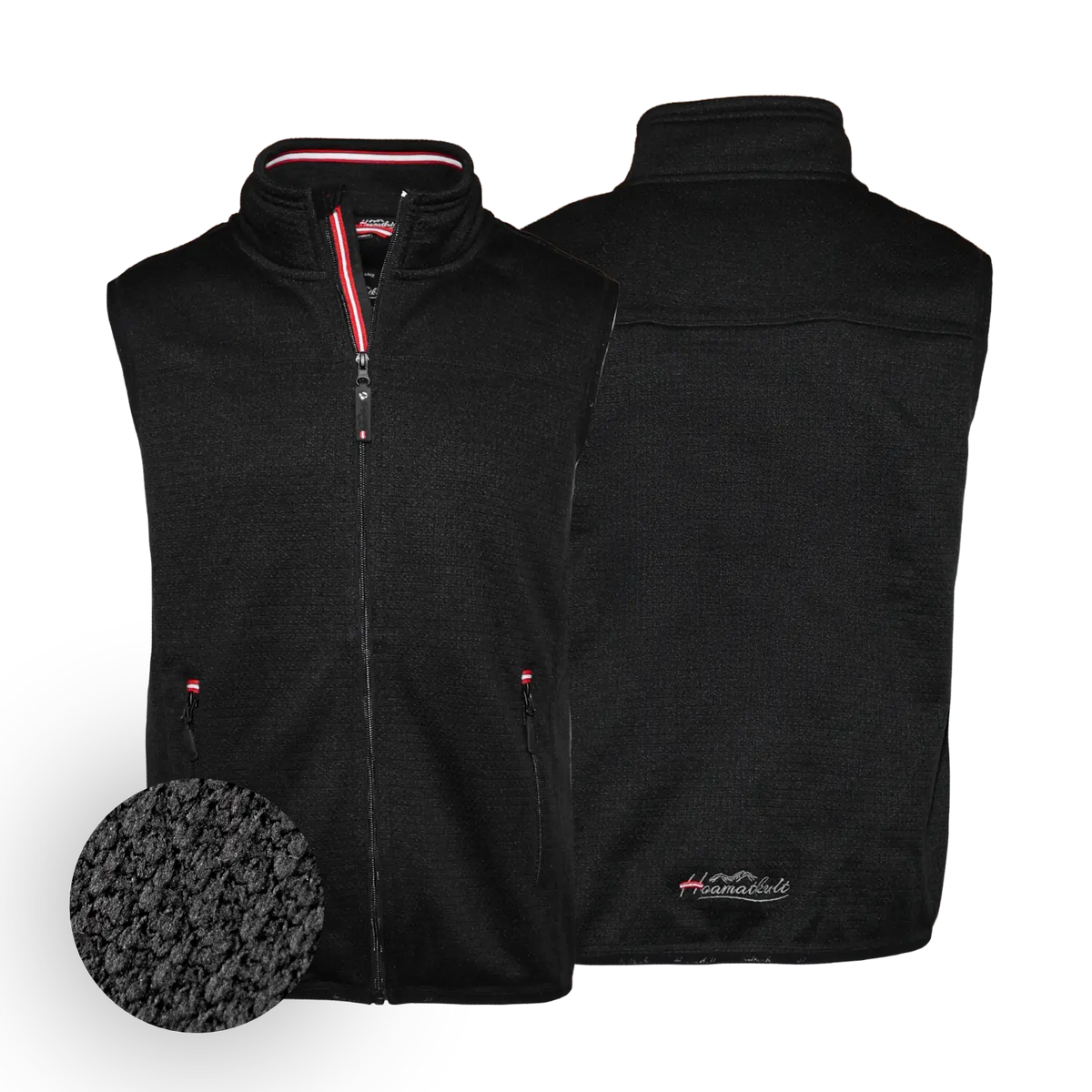 Strickoptik Gilet Herren schwarz Hoamatkult #Farbe_Schwarz-Strick