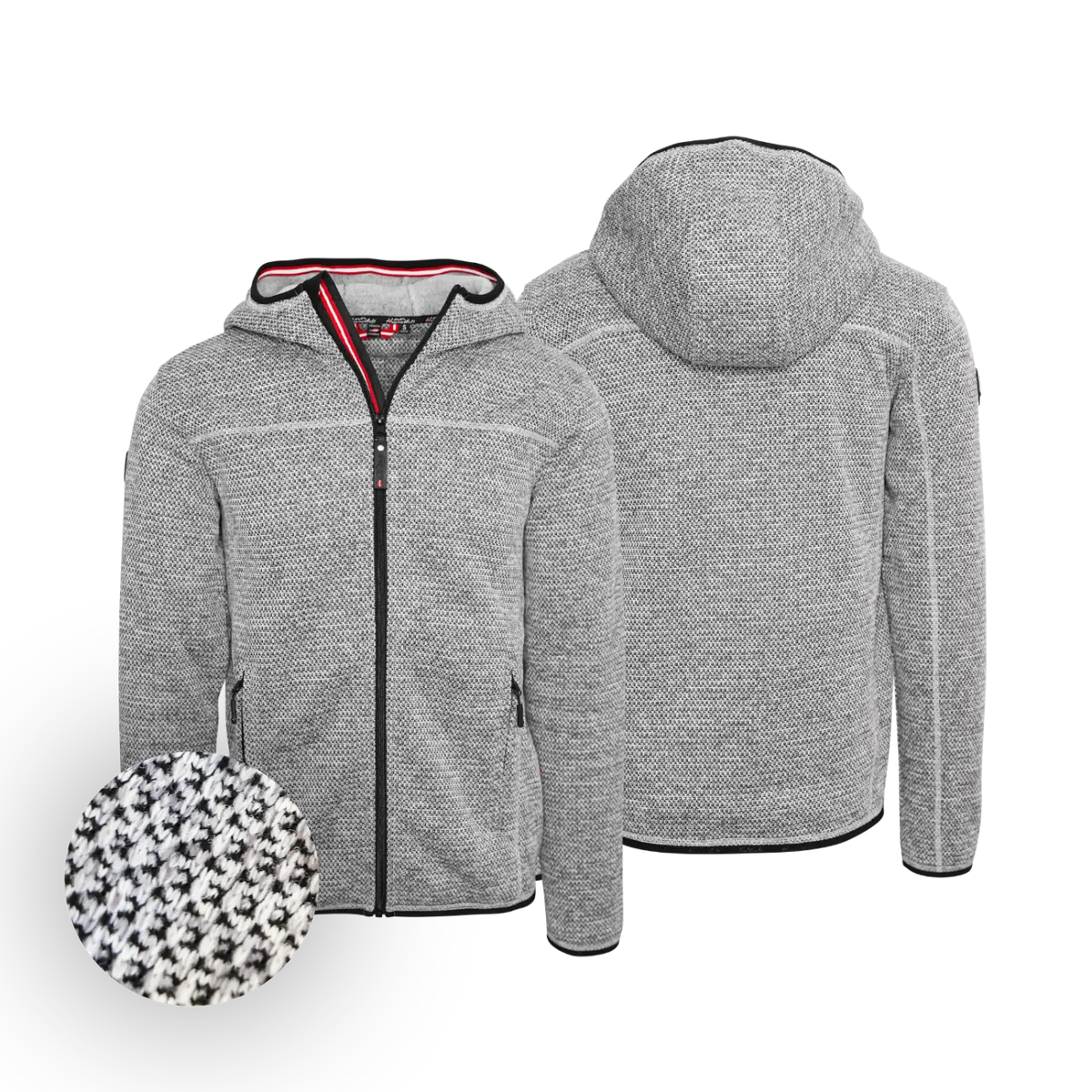 Strickoptik Jacke für Herren hellgrau #Farbe_Grau-Strick