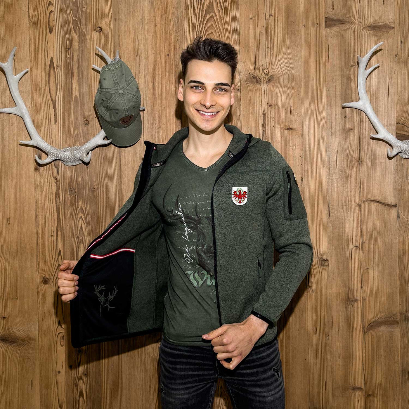 Tirol Adler Kultjacke dunkelgrün Herren