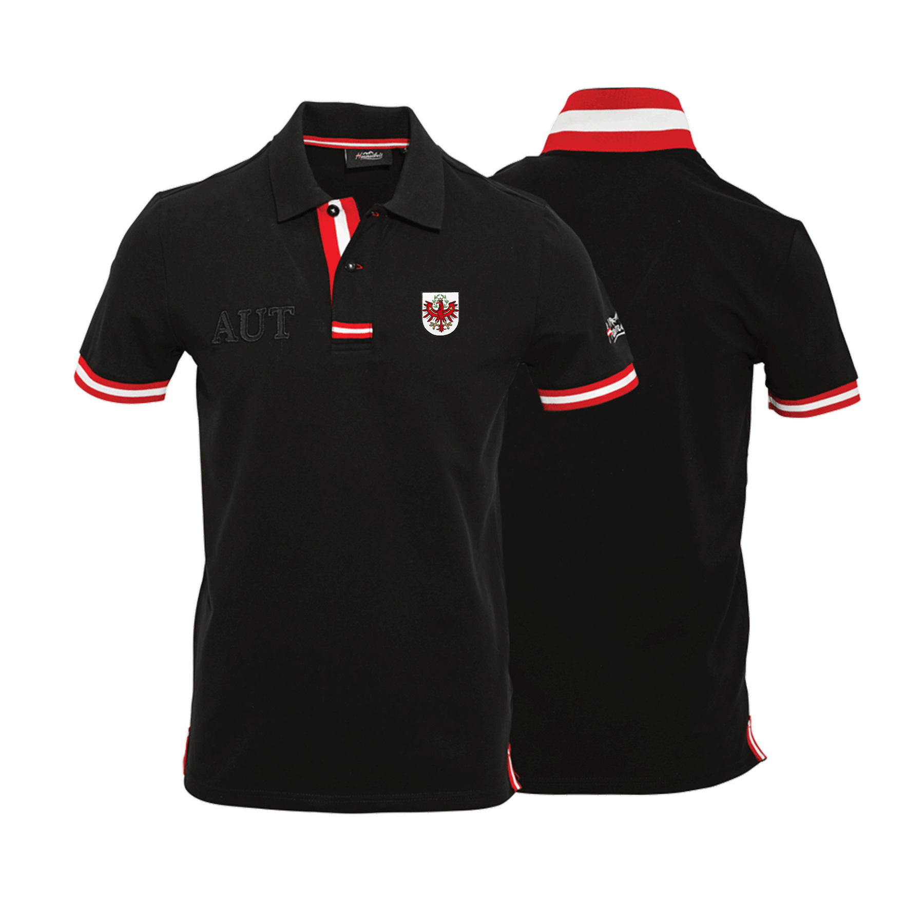 Tirol Adler Polo Shirt Herren schwarz