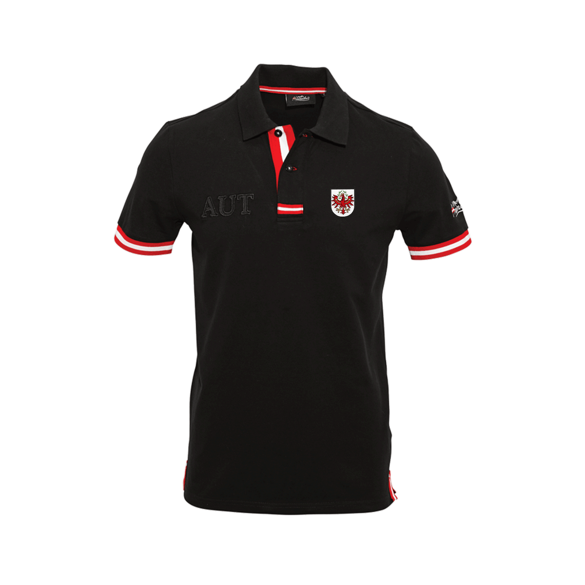 Tirol Adler Stick Polo schwarz Herren