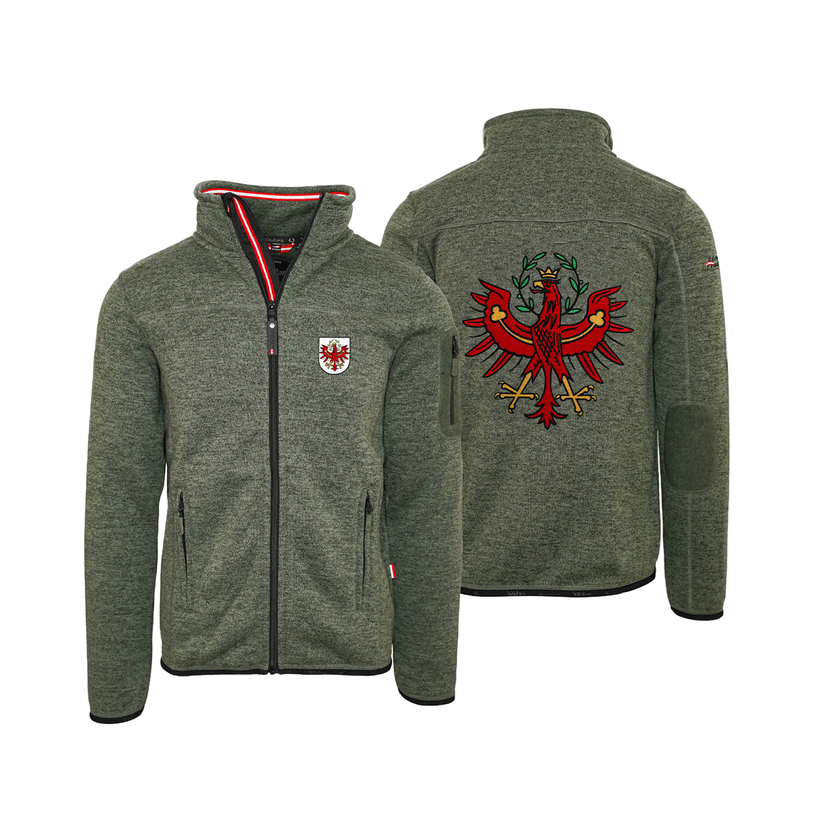 Tirol Fleece Weste ohne Kapuze dunkelgrün Herren #Farbe_Dunkelgrün