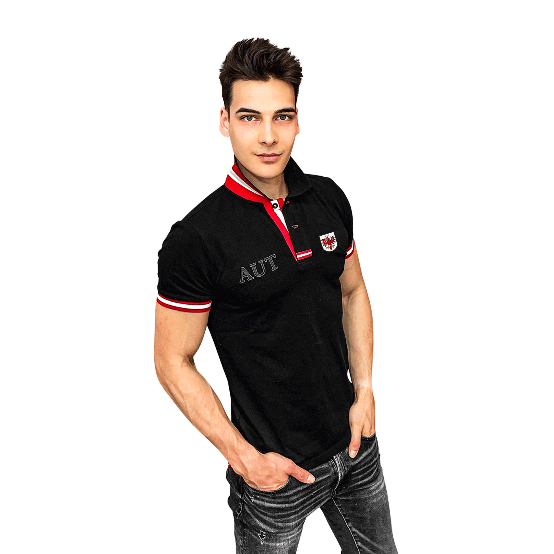 Tirol Polo Shirt Herren schwarz