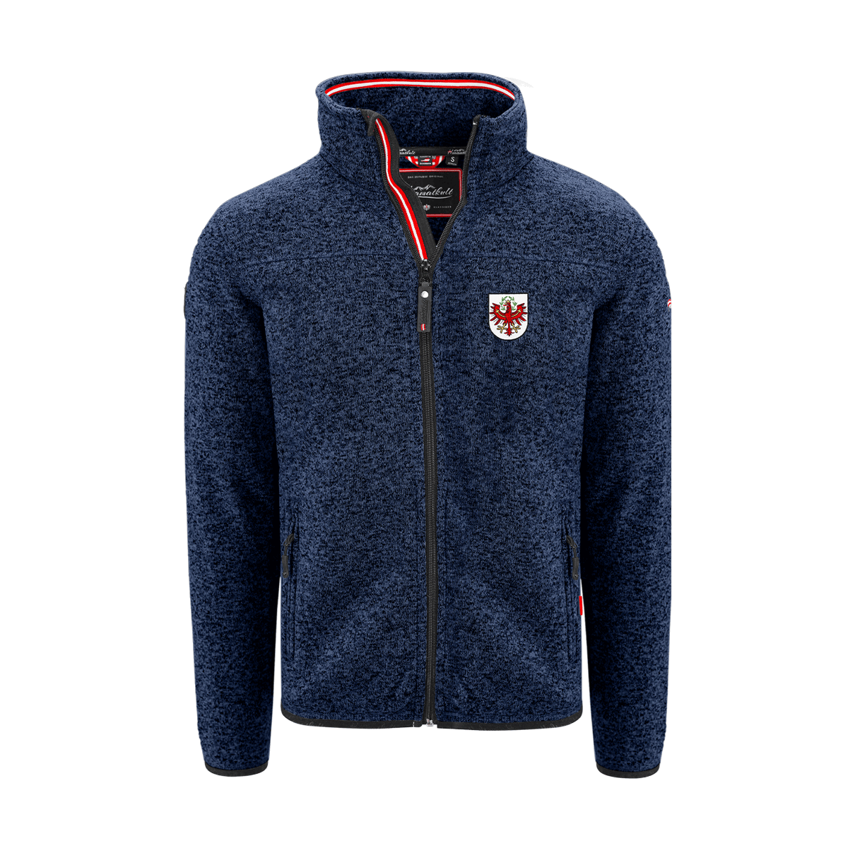 Tirol Wappen Fleece Weste ohne Kapuze dunkelblau für Herren #Farbe_Dunkelblau