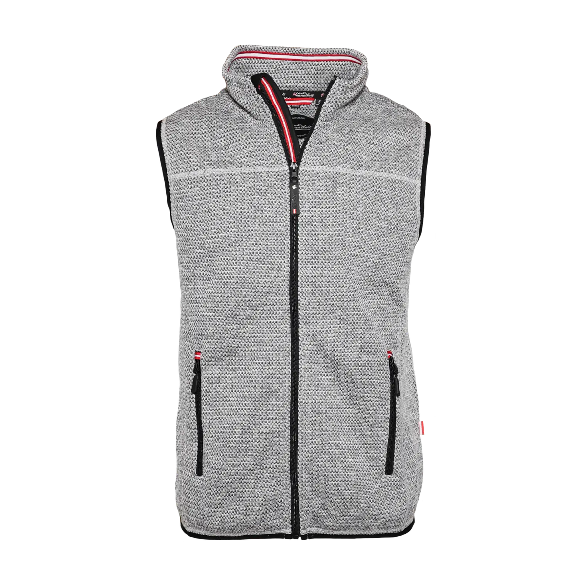 Trachten Fleece Gilet Hoamatkult #Farbe_Grau-Strick