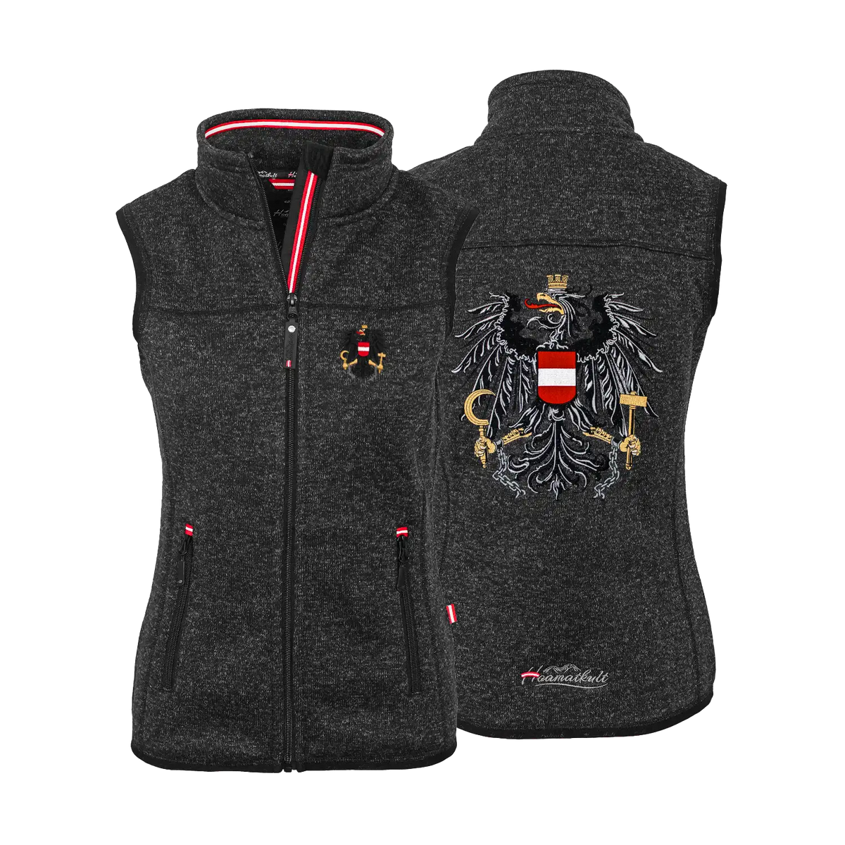 Trachten Gilet Damen schwarz Österreich Adler #Farbe_Schwarz