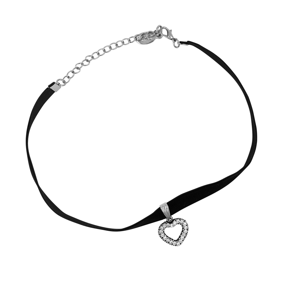 Trachtenkette schwarz Herz Swarovski Steine #Farbe_Schwarz