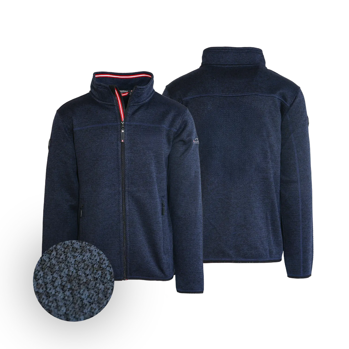 Trachtige Strickoptik Jacke für Herren dunkelblau #Farbe_Dunkelblau-Strick