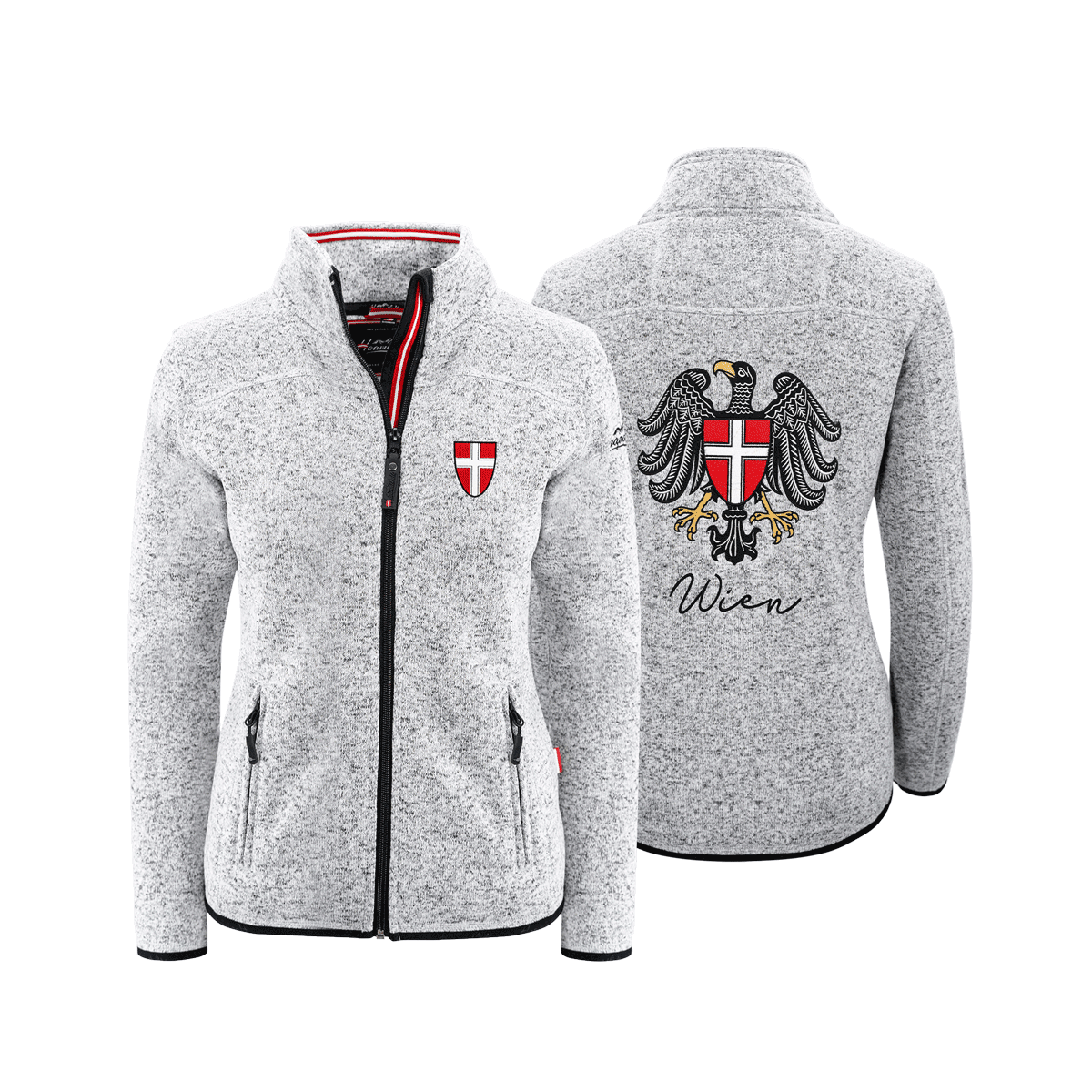 Wien Kultjacke ohne Kapuze hellgrau Damen #Farbe_Hellgrau