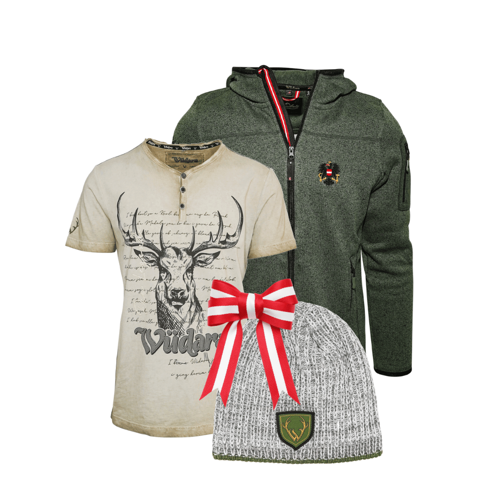 Wüdara grün Kultjacke Khaki Shirt Beanie Geschenkpaket #Farbe_Khaki