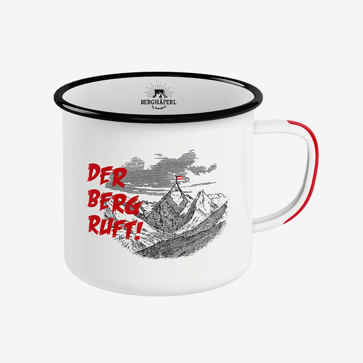 Der Berg ruft Emaille Tasse