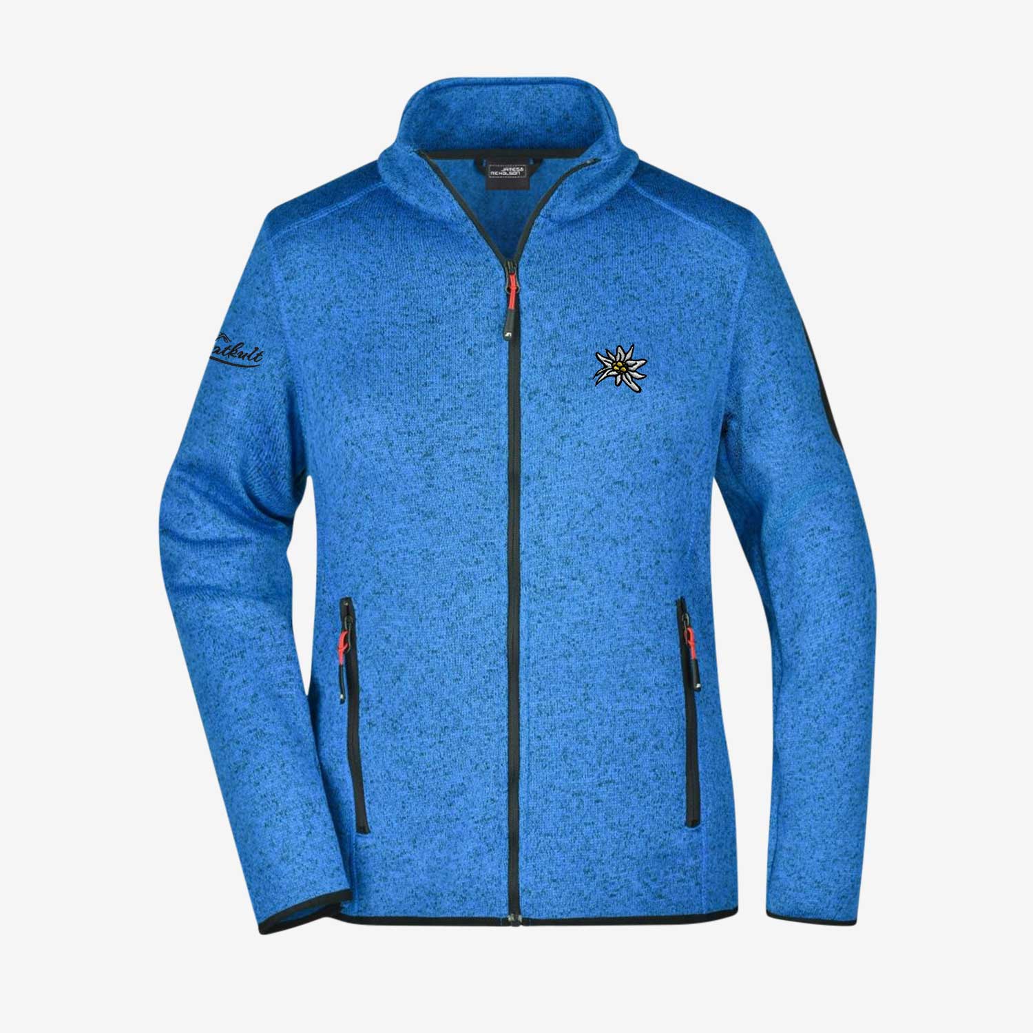 Edelweiss Strickfleece Jacke ohne Kapuze