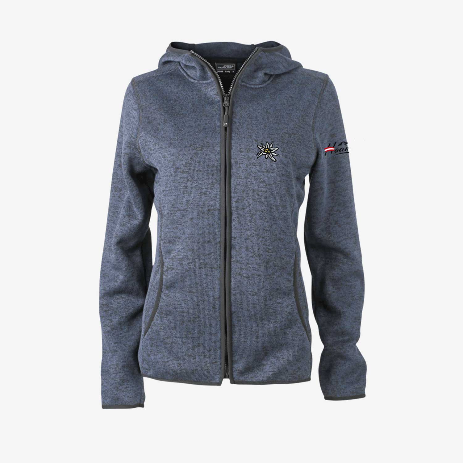 Edelweiss / Hirsch Strickfleece Jacke