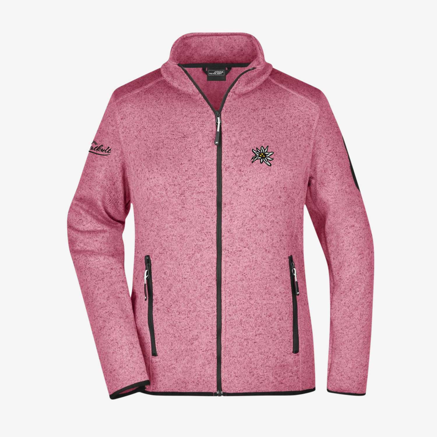 Edelweiss Strickfleece Jacke ohne Kapuze