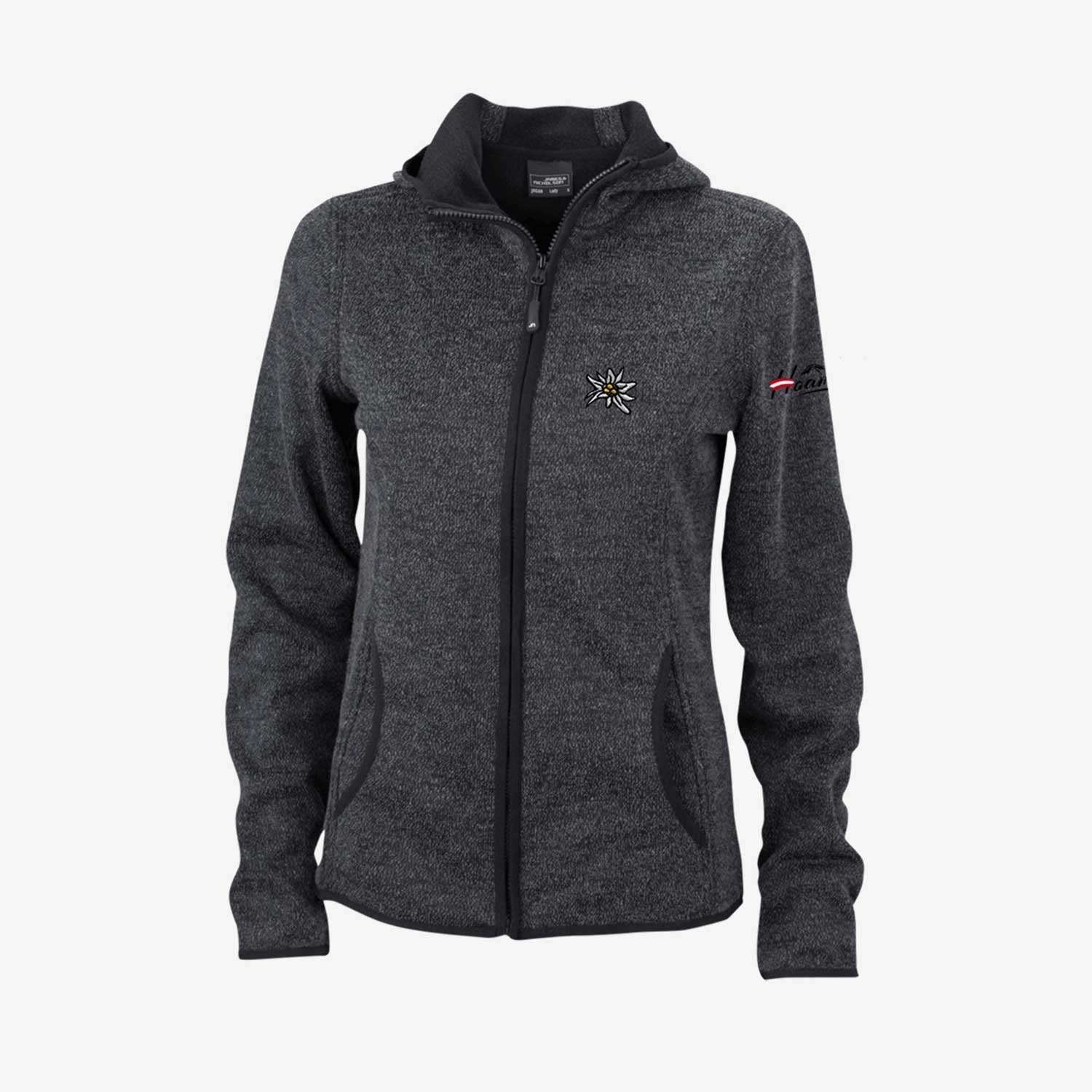 Edelweiss / Hirsch Strickfleece Jacke