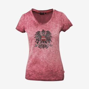 Glitzer Damen Shirt mit Österreich Adler #Farbe_Rosa
