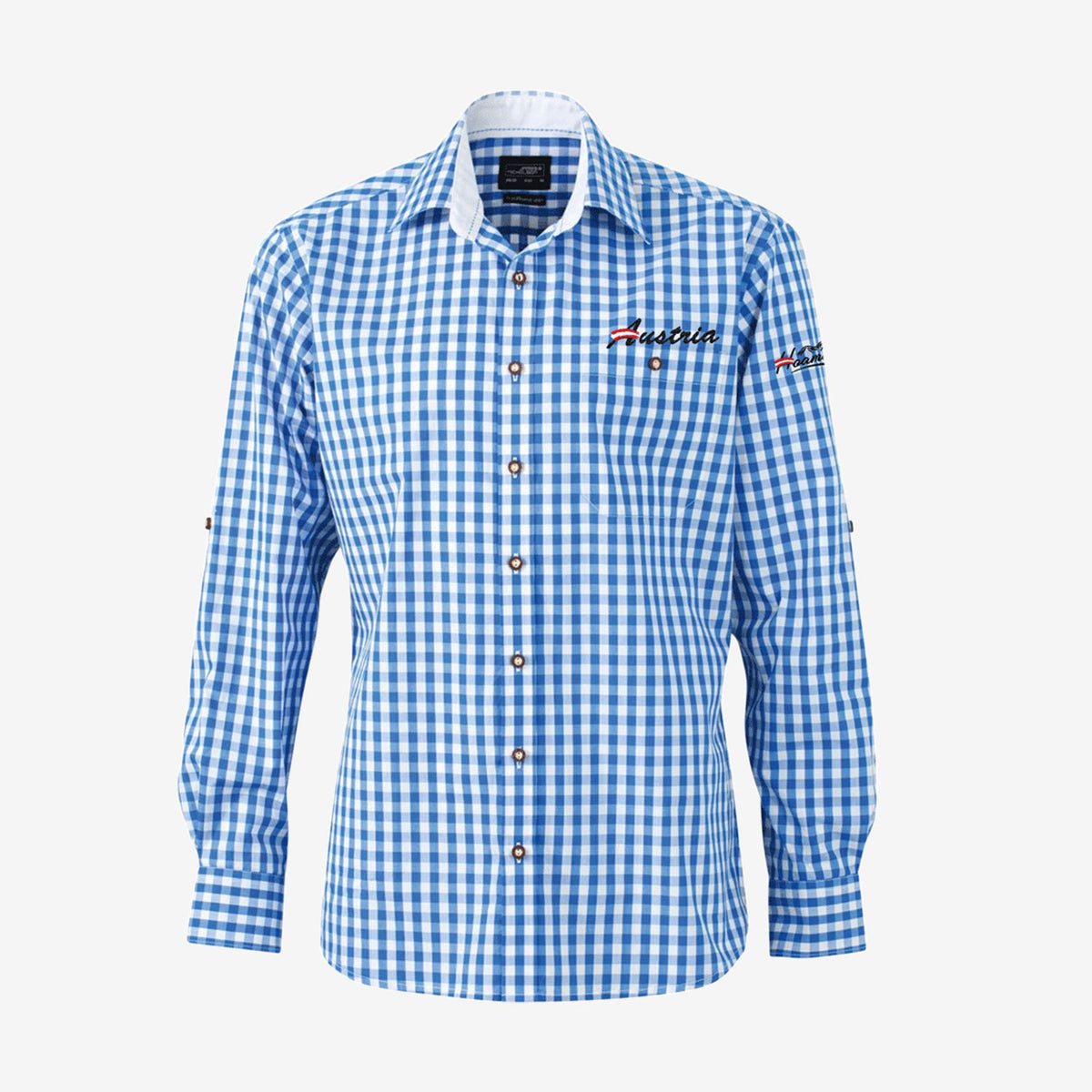 Trachtenhemd Austria Blau Kariert
