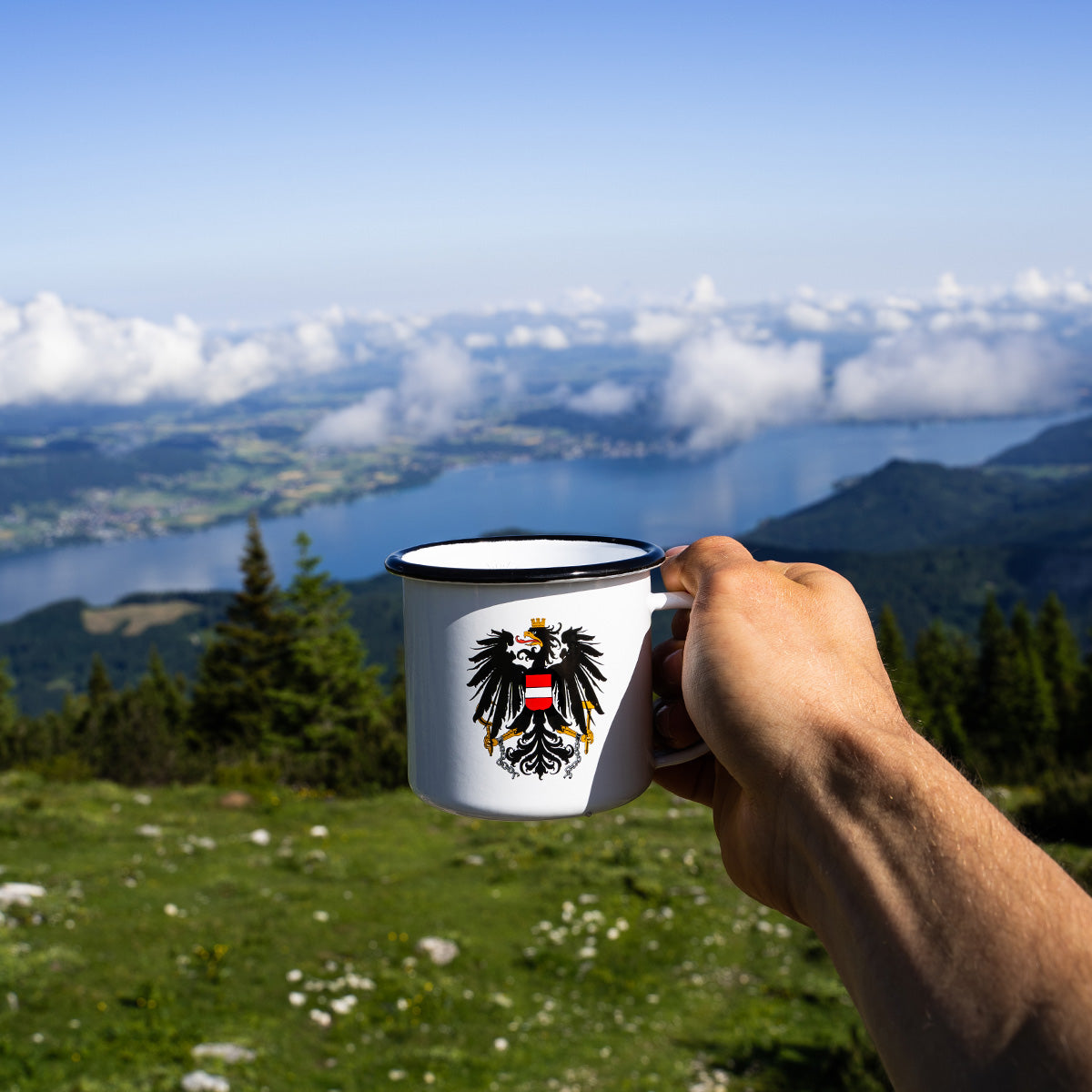 Österreich Adler Emaille Tasse