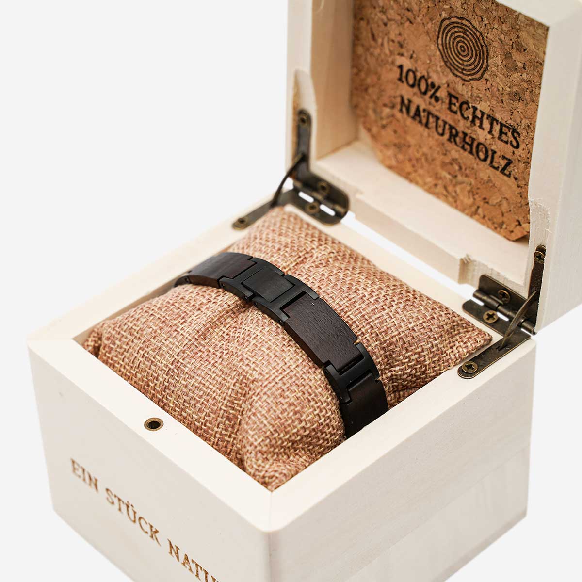 Armband Holz / Edelstahl Schwarz