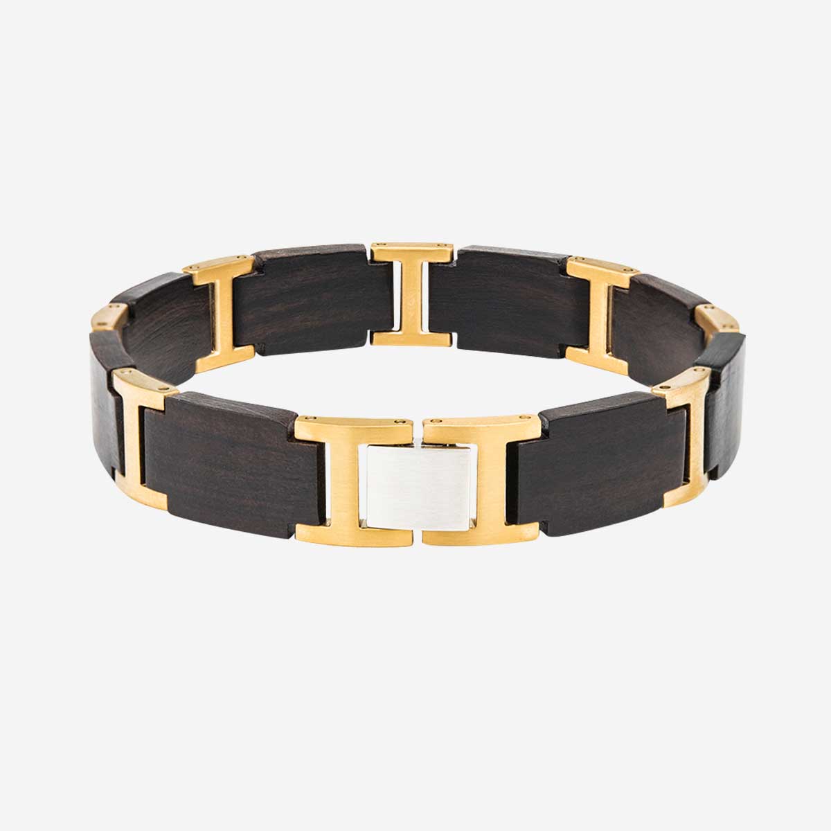 Armband Holz Edeltstahl Gold