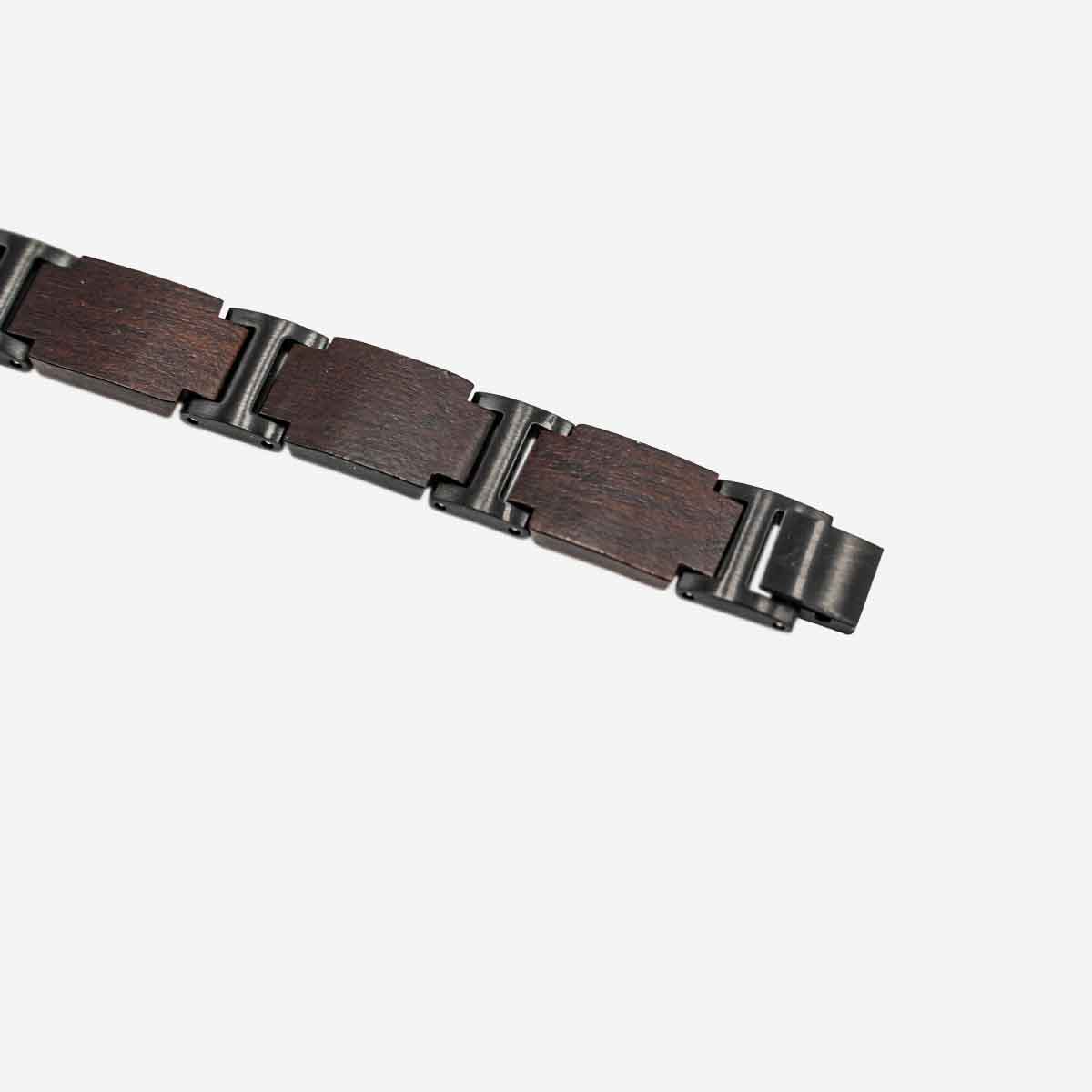 Armband Holz Metall Schwarz