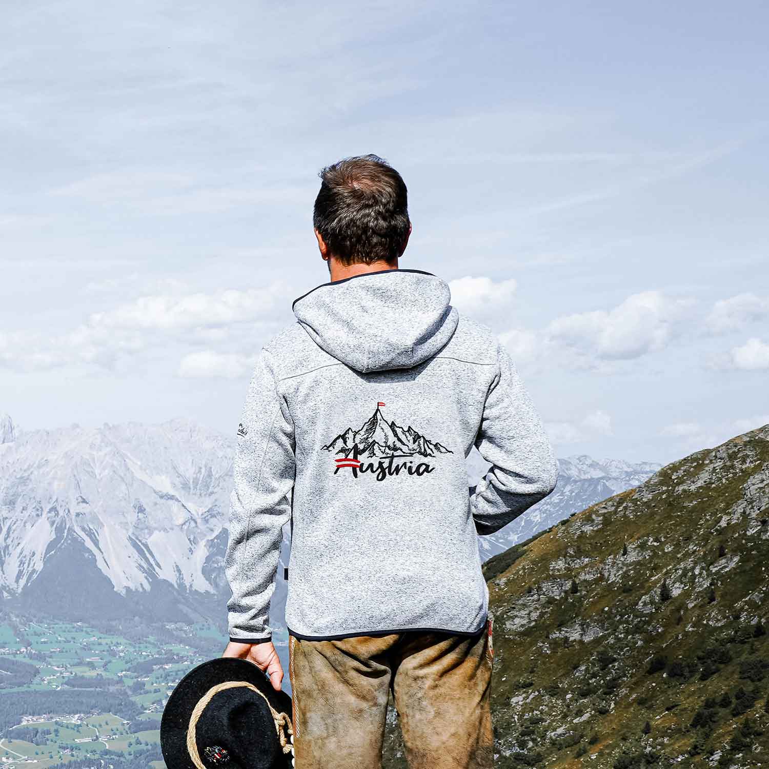Austria Berg Strickfleece Jacke