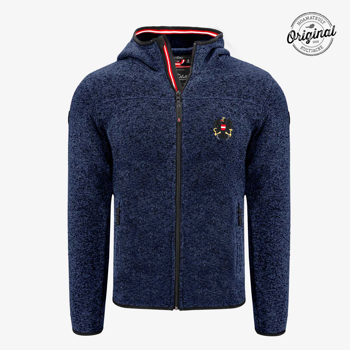Blaue Jacke mit Österreich Wappen