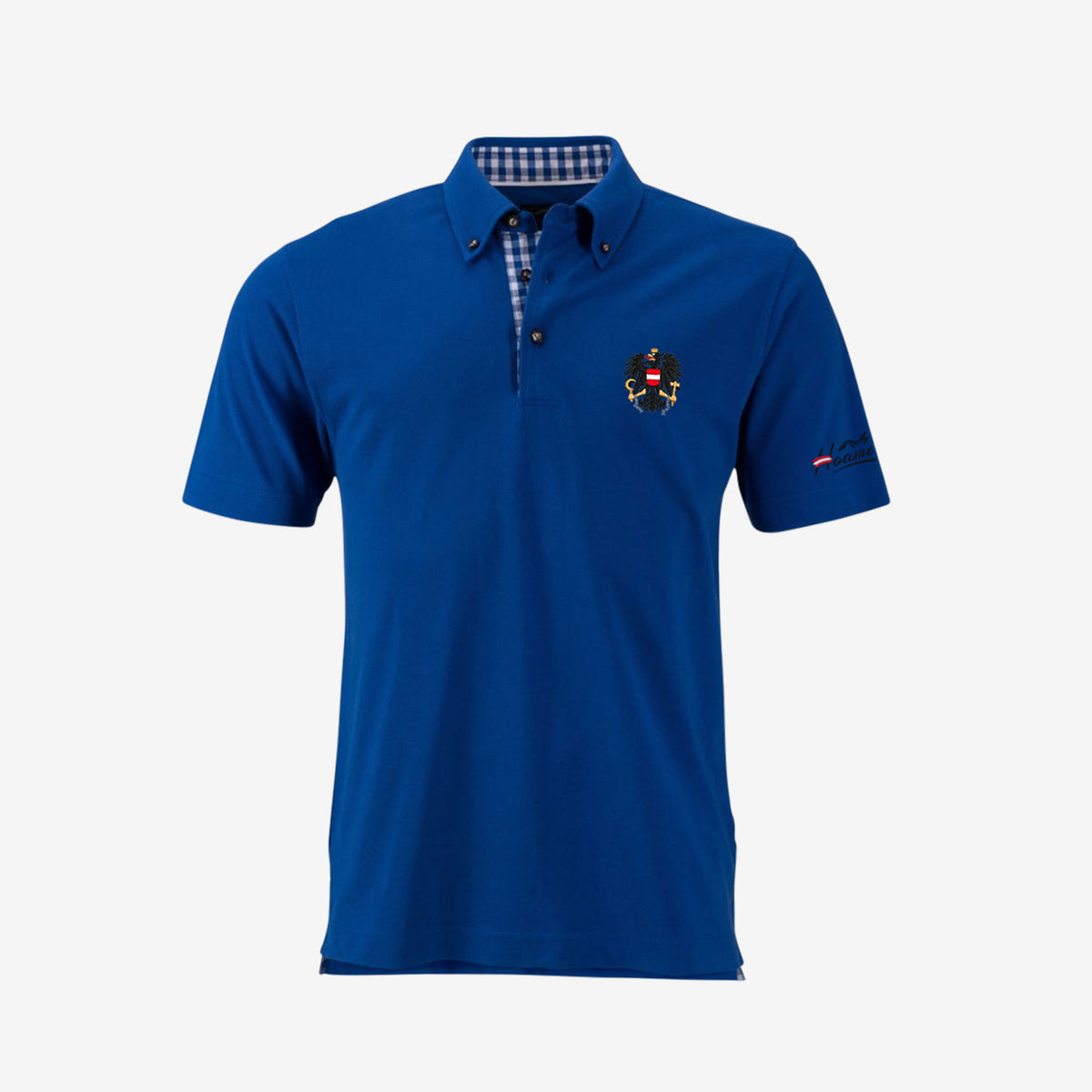 Blaues Trachtenpolo kaufen #Farbe_Royal-Blau