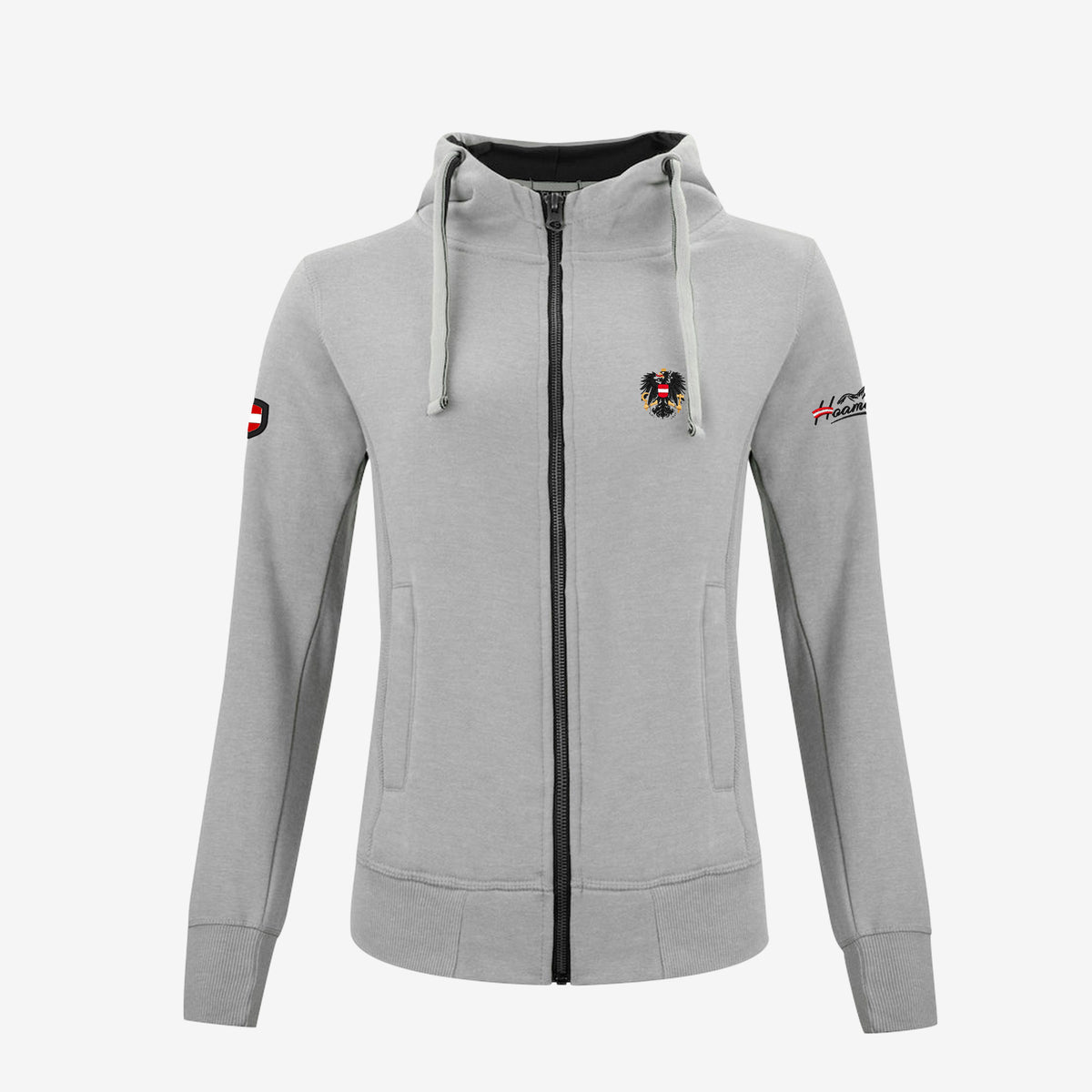 Damen Österreich Adler Hoodie #Farbe_Grau