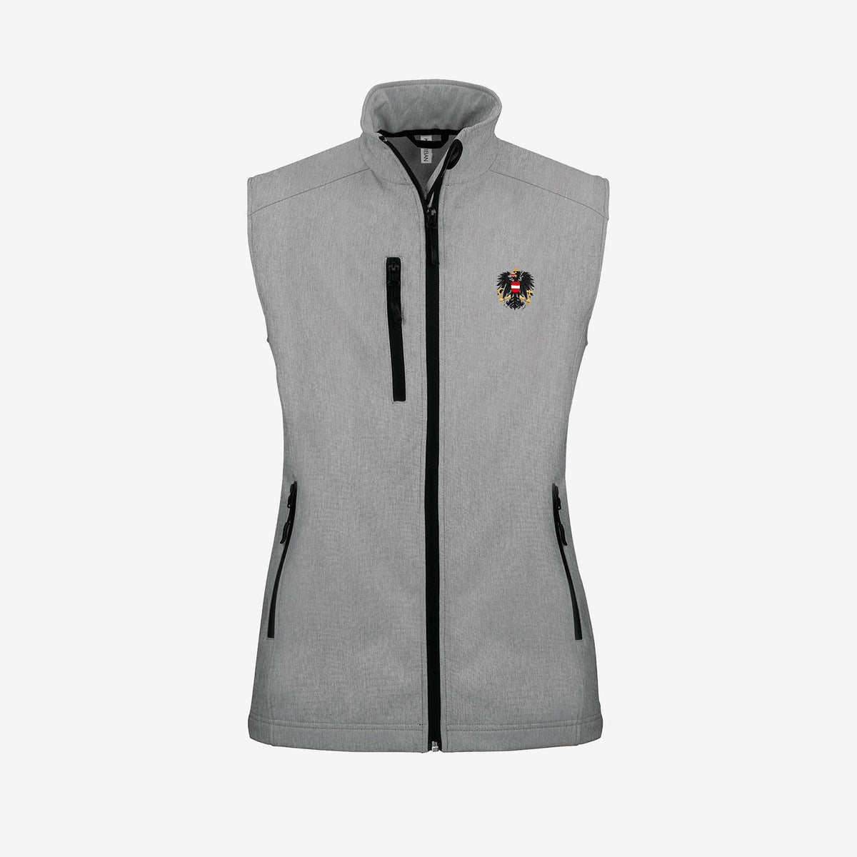Damen Softshellgilet mit Österreich Adler #Farbe_Grau