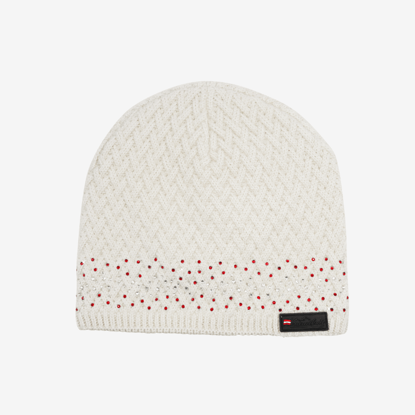 Glitzer Österreich Haube #Farbe_Hellgrau