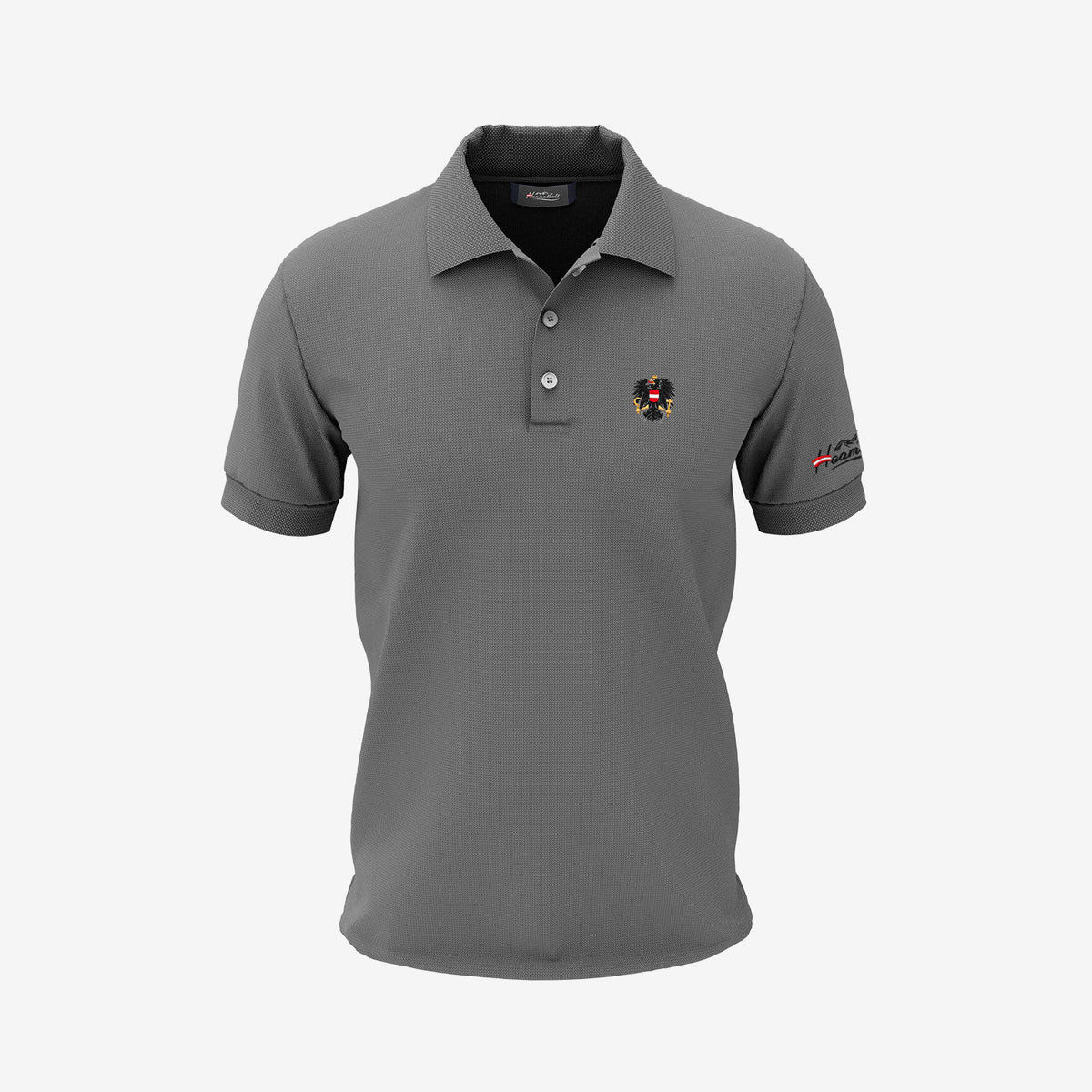 Graues Österreich Adler Poloshirt kaufen #Farbe_Grau