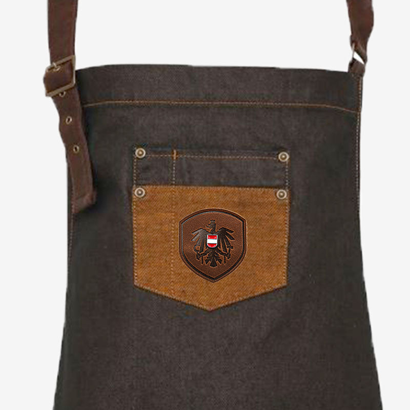 Österreich Grillschürze mit Leder Aufnäher