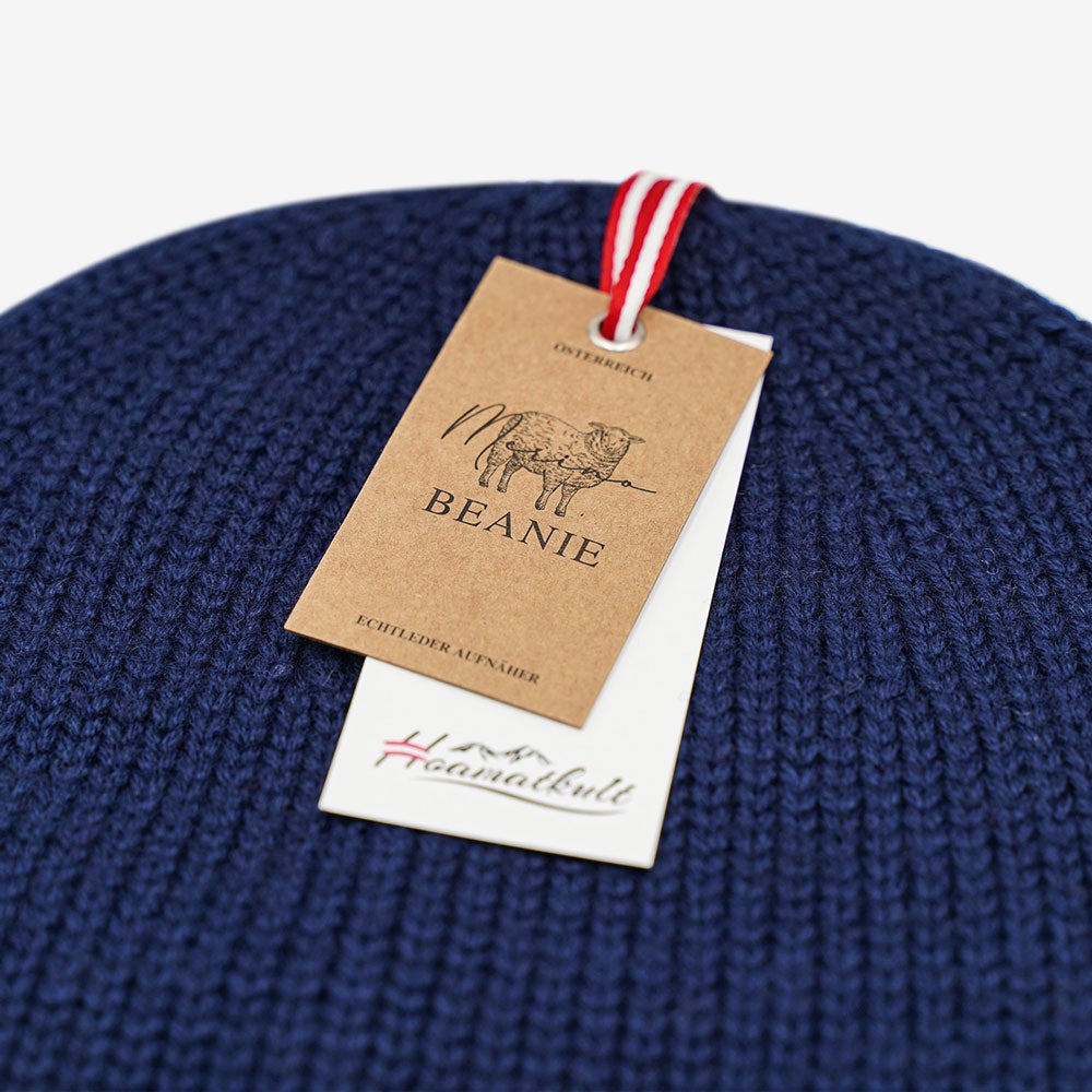 Österreich Adler Leder Merino Beanie