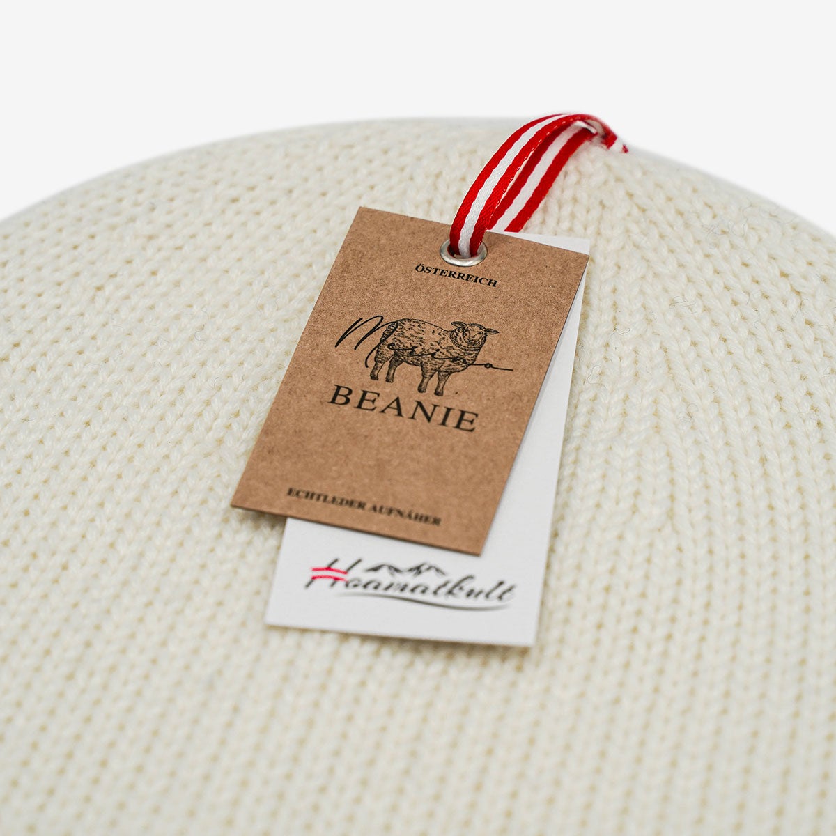 Österreich Adler Leder Merino Beanie