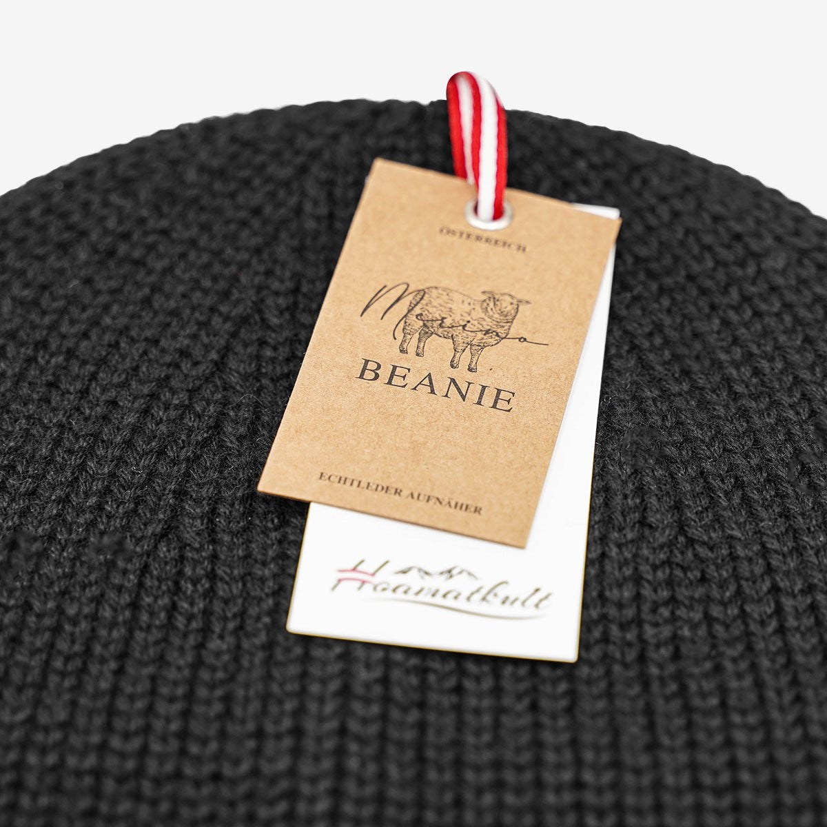 Österreich Adler Leder Merino Beanie