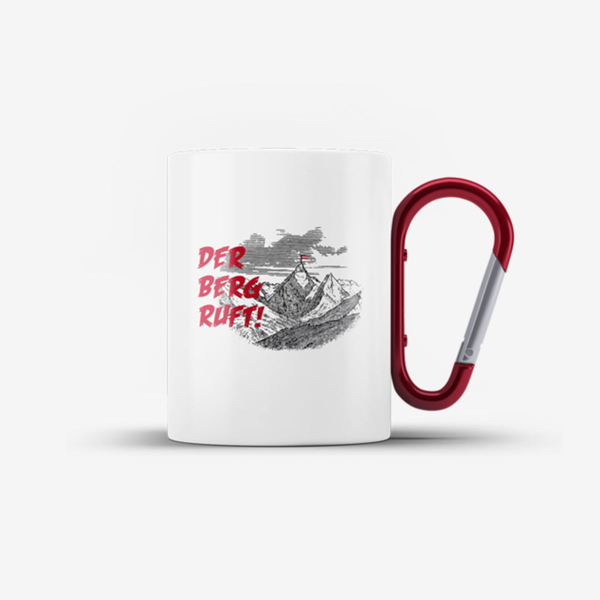 Der Berg ruft Karabiner Tasse weiss