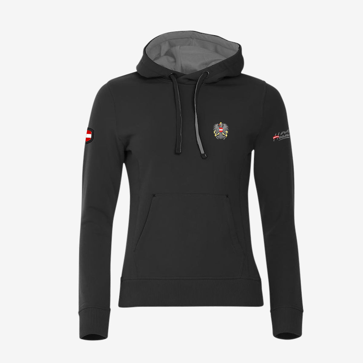 Österreich Damen Hoodie #Farbe_Schwarz