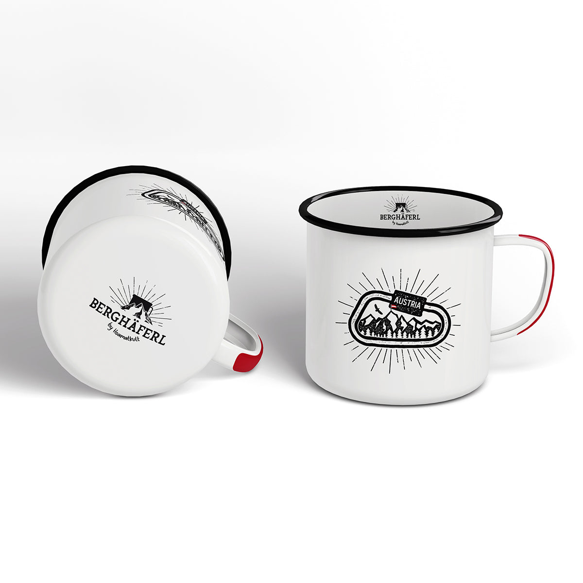 Karabiner Emaille Tasse